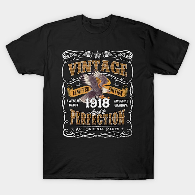 Vintage Aged 1918 99th Birthday Gift T-Shirt by TeeRetro